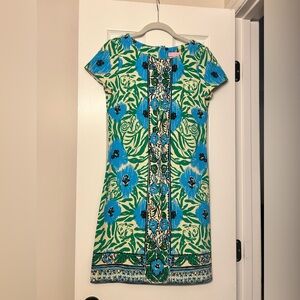 Lilly Pulitzer Layton Shift Dress in Sea Oat Ikatty Engineered Print